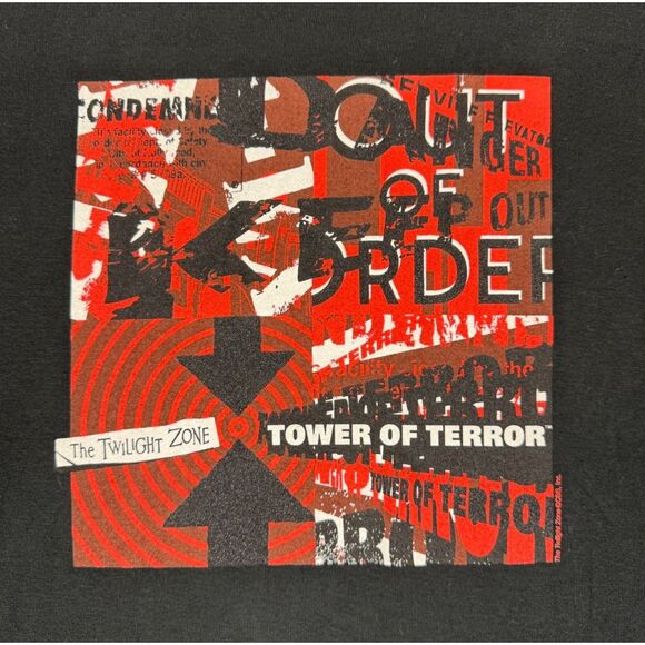 VTG Disneyland Tower of Terror Retired Ride Out of Order Graphic New W/o Tags XL - Picture 2 of 7